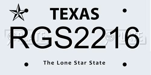 RGS2216 Texas License Plate
