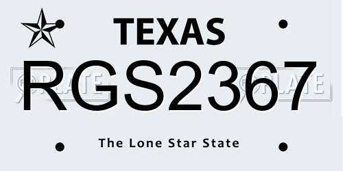 RGS2367 Texas License Plate