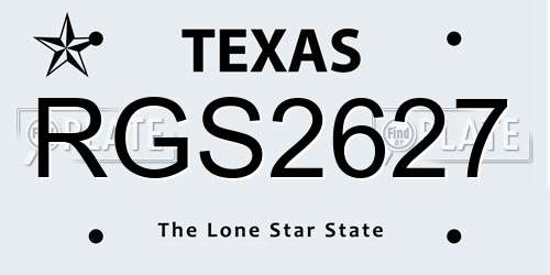 RGS2627 Texas License Plate