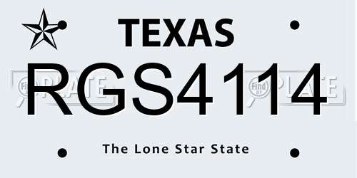 RGS4114 Texas License Plate