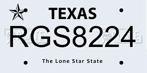 RGS8224 Texas License Plate