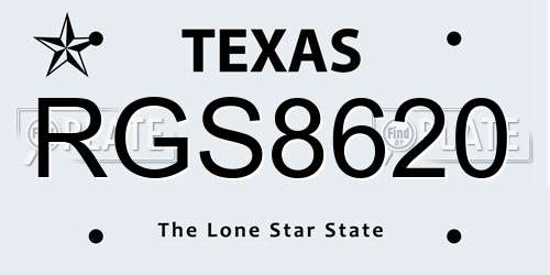 RGS8620 Texas License Plate