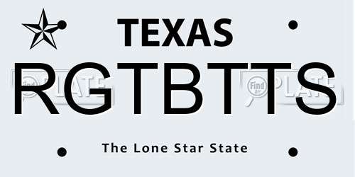 RGTBTTS Texas License Plate