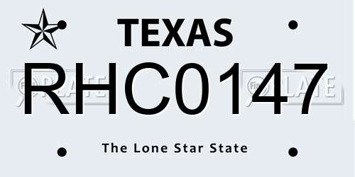 RHC0147 Texas License Plate