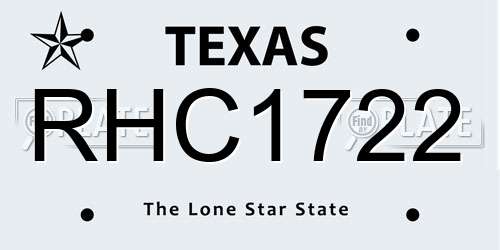 RHC1722 Texas License Plate