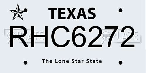 RHC6272 Texas License Plate