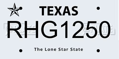 RHG1250 Texas License Plate