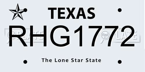 RHG1772 Texas License Plate