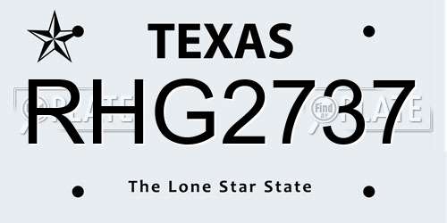 RHG2737 Texas License Plate