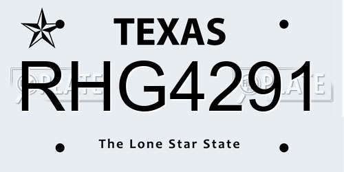 RHG4291 Texas License Plate