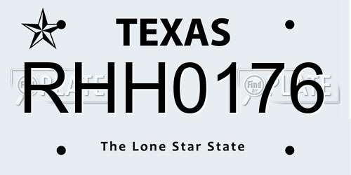 RHH0176 Texas License Plate
