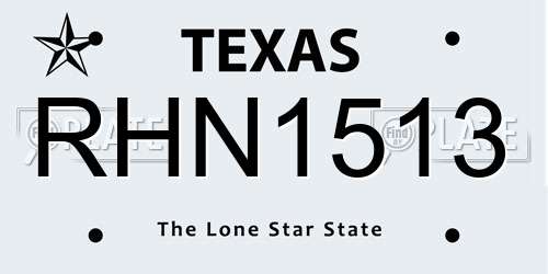 RHN1513 Texas License Plate