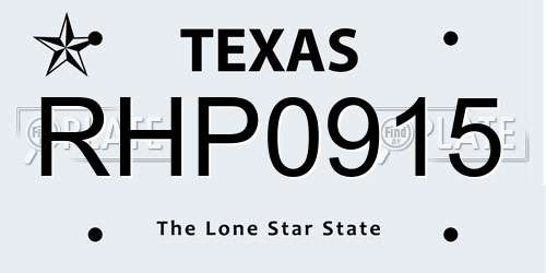 RHP0915 Texas License Plate