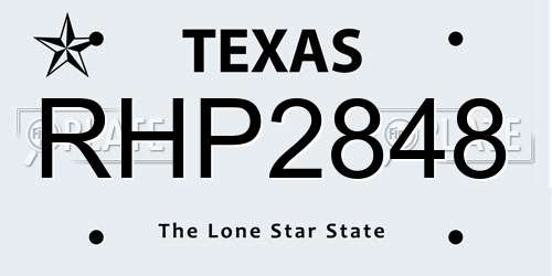 RHP2848 Texas License Plate