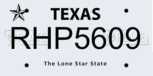 RHP5609 Texas License Plate