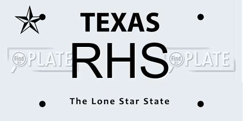 RHS Texas License Plate
