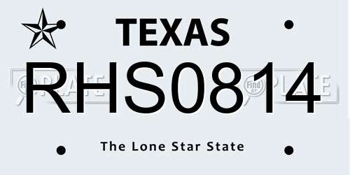 RHS0814 Texas License Plate