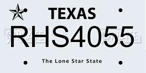 RHS4055 Texas License Plate