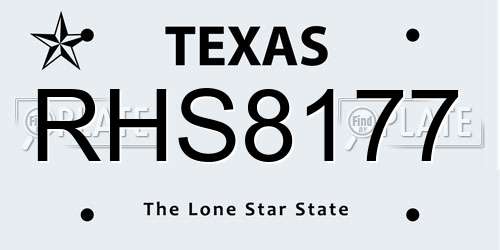 RHS8177 Texas License Plate