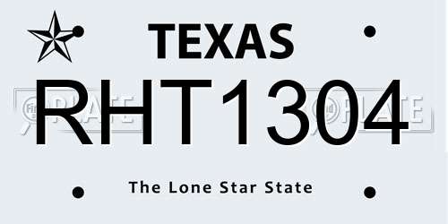 RHT1304 Texas License Plate