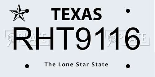RHT9116 Texas License Plate