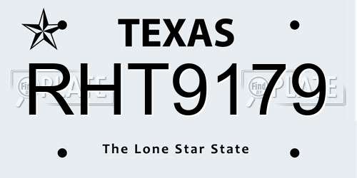 RHT9179 Texas License Plate