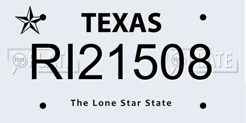 RI21508 Texas License Plate