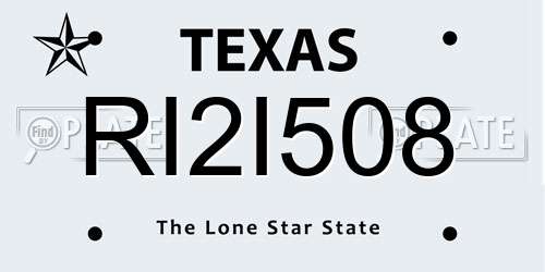 RI2I508 Texas License Plate