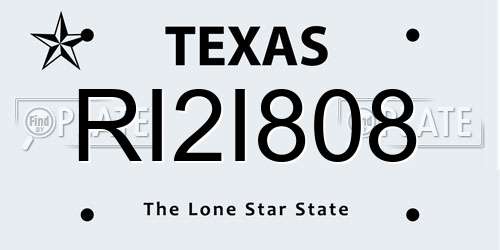 RI2I808 Texas License Plate