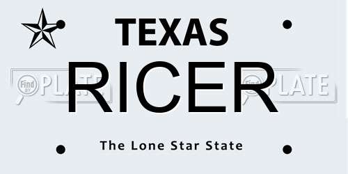 RICER Texas License Plate