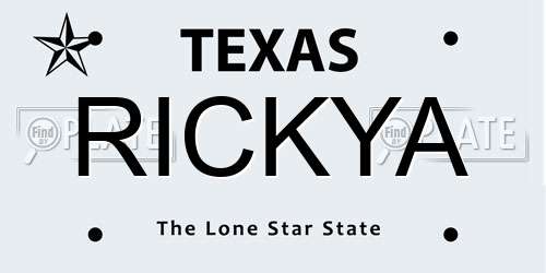 RICKYA Texas License Plate