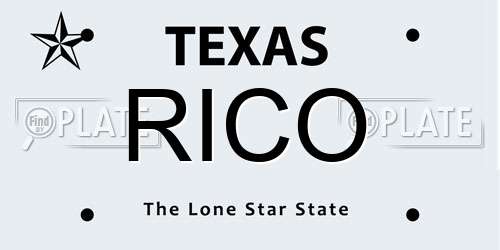 RICO Texas License Plate