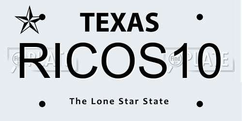 RICOS10 Texas License Plate