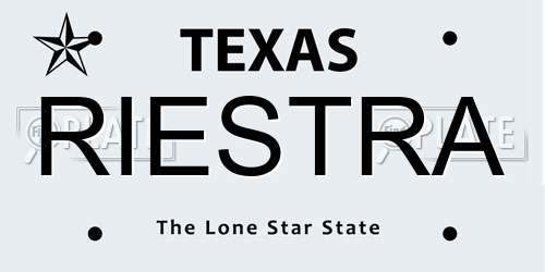 RIESTRA Texas License Plate
