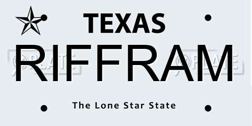 RIFFRAM Texas License Plate