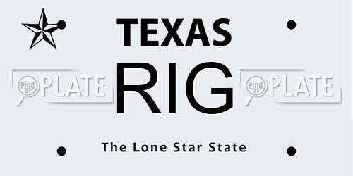 RIG Texas License Plate