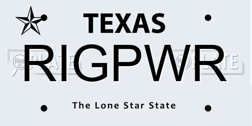 RIGPWR Texas License Plate