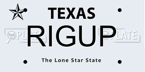 RIGUP Texas License Plate