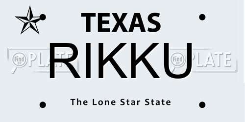 RIKKU Texas License Plate