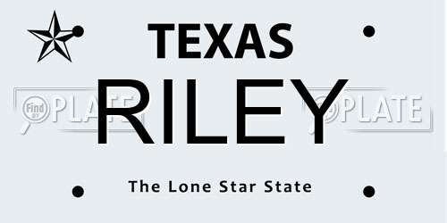 RILEY Texas License Plate