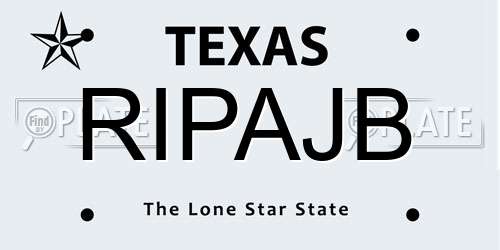 RIPAJB Texas License Plate