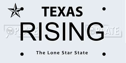 RISING Texas License Plate
