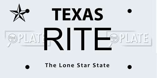 RITE Texas License Plate
