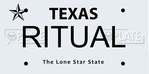RITUAL Texas License Plate