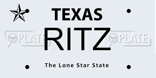RITZ Texas License Plate
