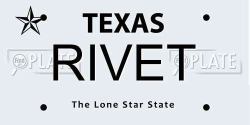 RIVET Texas License Plate