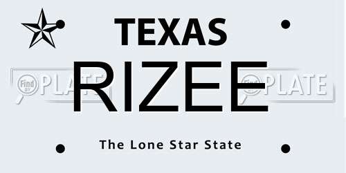 RIZEE Texas License Plate