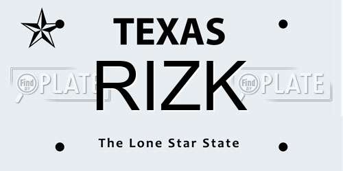 RIZK Texas License Plate