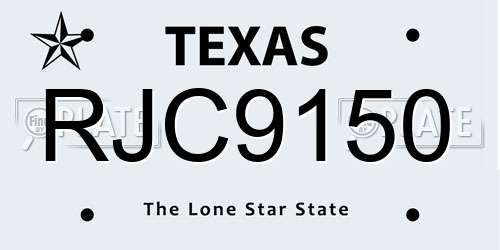 RJC9150 Texas License Plate
