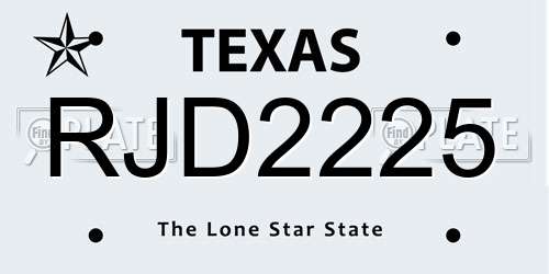 RJD2225 Texas License Plate